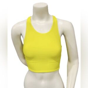 Old Navy Active Girls Powersoft Neon Yellow Racerback Crop Tank • Size L (10–12)